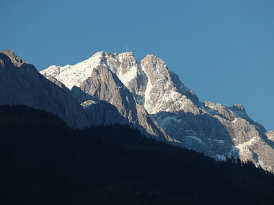 祖格峰, 山, 山脉, 遥远的视图, 高山, 登山, 巴伐利亚