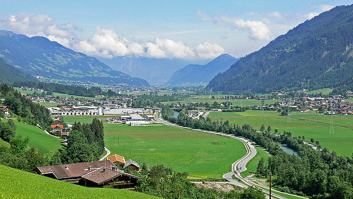 Zillertal, Tirol, Kaltenbach, vista nord, natura, paisatge, muntanyes