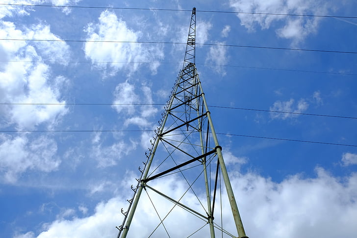 pylon, current, electricity, strommast, power line, energy, high voltage
