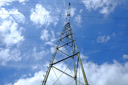 pylon, current, electricity, strommast, power line, energy, high voltage
