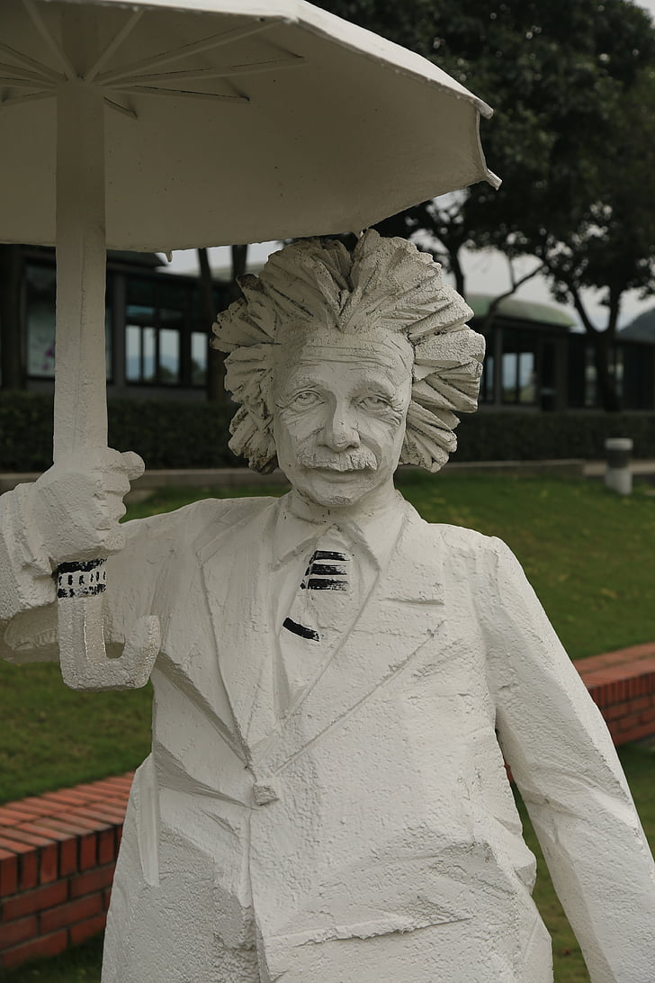 Skulptur, Zhu Ming, Einstein, der Wissenschaftler, im freien, Alter Mensch