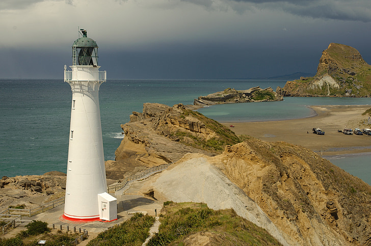 New Zealand, landskab, Lighthouse, struktur, arkitektur, vartegn, Beach