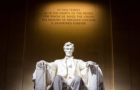 Lincoln memorial, Washington dc, Abraham lincoln, patriotiska, landmärke