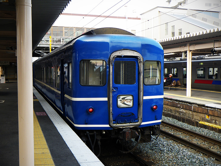 japan, train, sleeper, express, blue train, hayabusa, nostalgic