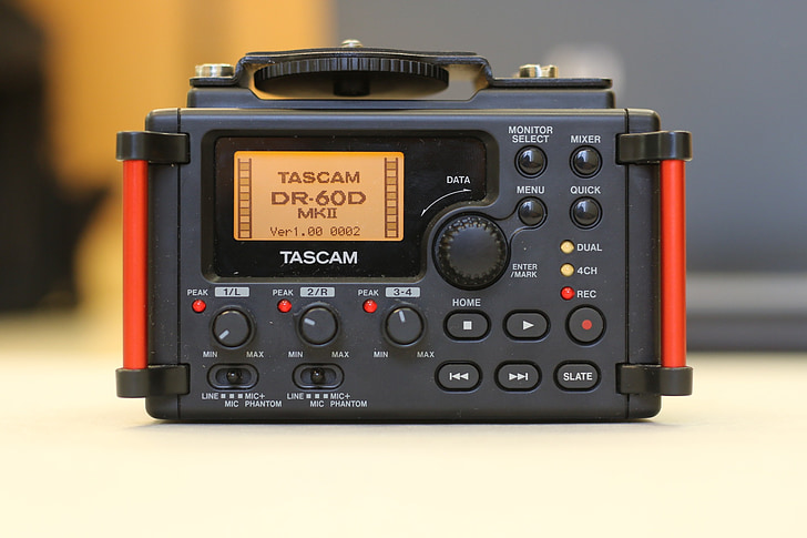 Tascam dr - 60d, audio recorder, geluid, muziek