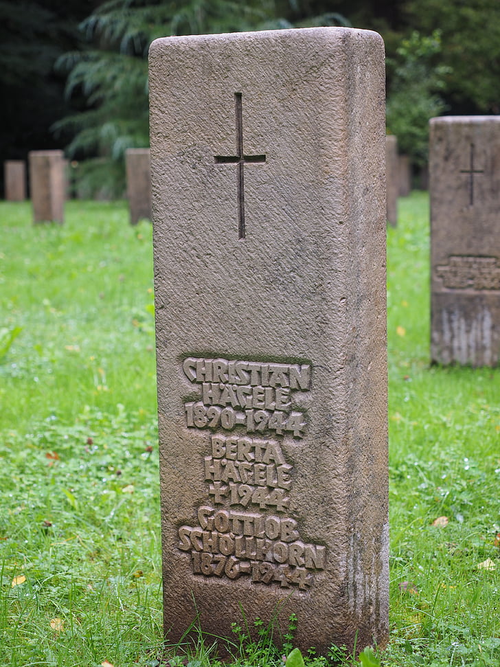 grafsteen, ernstige tele, Kruis, bos begraafplaats stuttgart, begraafplaats, bos begraafplaats, graven