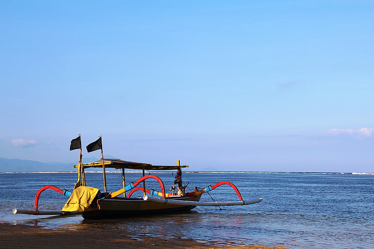bali, traditional boat, beach, indonesia, sea, travel, holiday