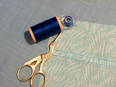 sew, sewing, thread, fabric, bobbin, scissors, embroidery