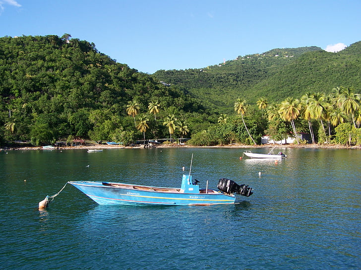Guadeloupe, forró, csónak Cove, sziget, egzotikus, Tropic, francia területen