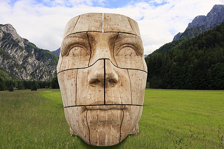 cabeça, esculpido, Compartilhar, projeto de arte unika, três-Dimensional, quebra-cabeça, escultor