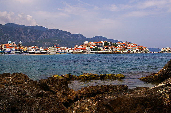 Samos, Isla, Grecia, vacaciones, mar, Playa, agua