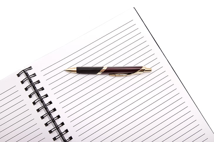 Office, pen, notebook, dagbog, arbejde, forhandlingerne, forretningsmand