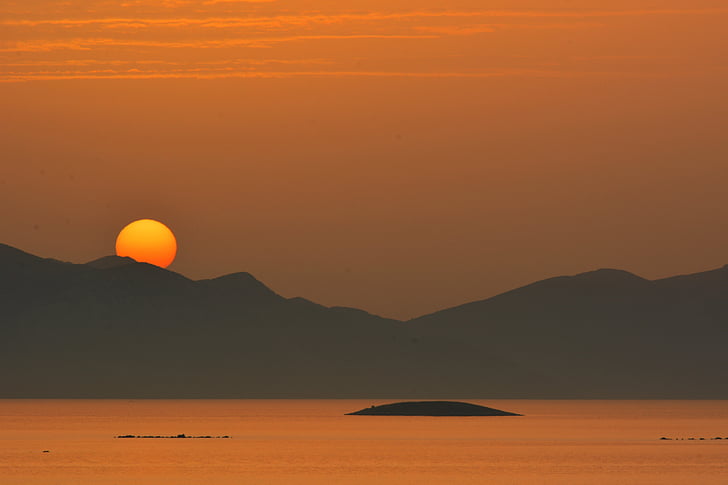 Bodrum, Turgut reis, Turcja, zachód słońca, kolor pomarańczowy, na zewnątrz, Natura