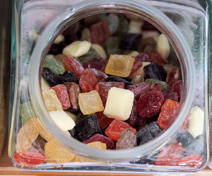 candy, sweet shop, glass jars, hard candies, colorful, sweets