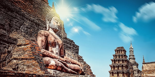 misterio, religión, budismo, Buda, la estatua de, estatua de Budhy, meditación