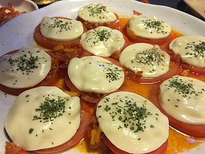 tomato, snacks, food, cheese, dining, wine side dishes, cooking