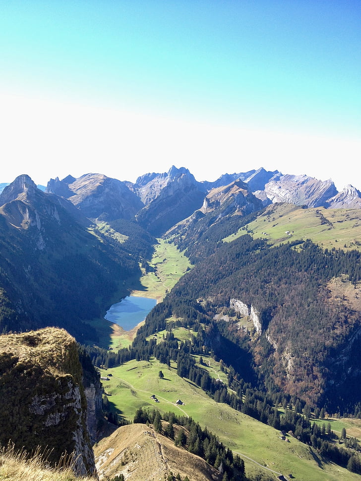 Brülisau, høy-boksen, fjell, alpint, Appenzell, St gallen, bergsee