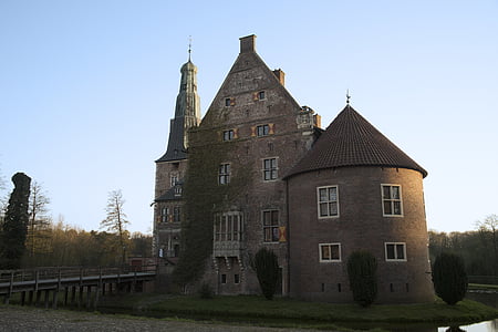 Замок, Raesfeld, Башня, средние века, Германия, Westfalen, Рыцари