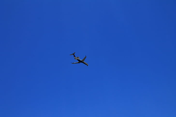 plane, sky, blue, clear