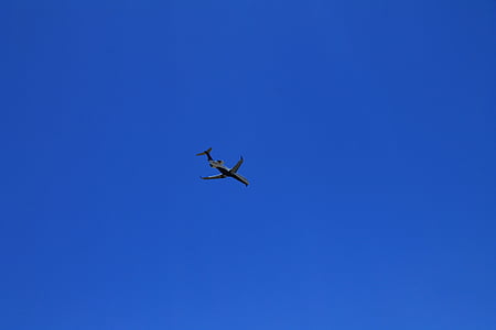 vliegtuig, hemel, blauw, wissen