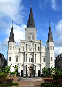 New orleans, Taman, Katedral, Louisiana, bersejarah, Landmark, Square
