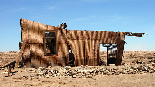 Χιλή, καταστροφή, παραγραφεί, σκουριασμένο, εγκαταλειφθεί, σπίτι, ξύλο - υλικό