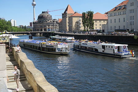 berlin, ships, water, sunny, nautical Vessel, architecture, famous Place