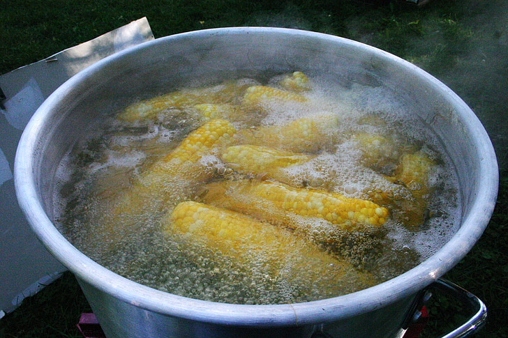 jagung, mendidih, sayur, organik, Makanan, rebus, memasak