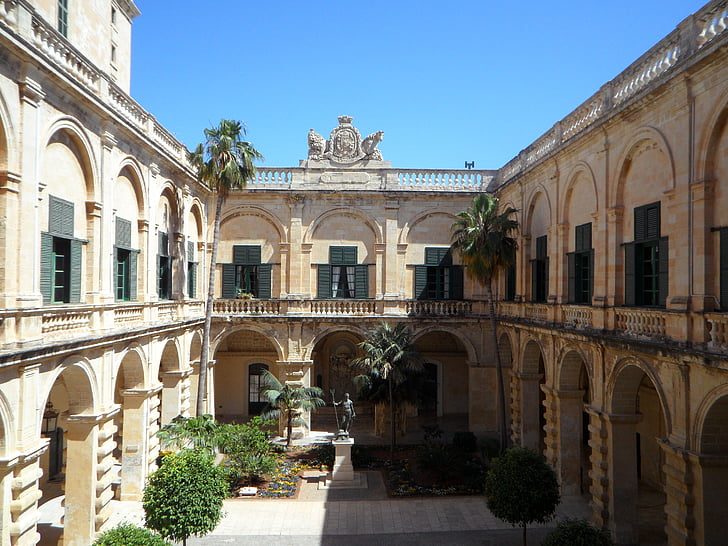 grand master's palace, courtyard, palace, building, architecture, historically, malta
