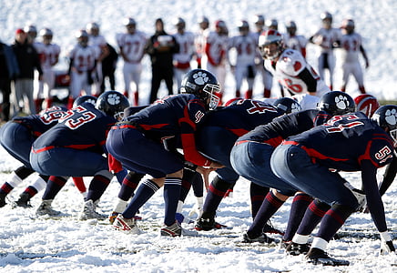 American football, athletes, cold, football, game, ice, men