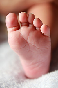 pied de bébé, nouveau-né, jambe, bébé, enfant, petit, petite enfance