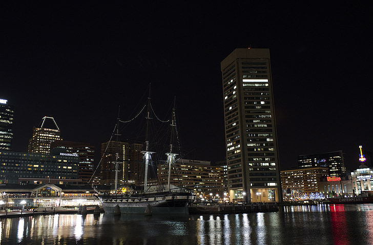 Baltimore, port interior, Port, embarcacions, vaixells, Maryland
