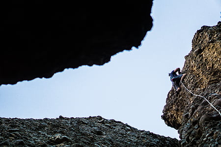 aventura, pujar, escalador, muntanya, a l'exterior, escalada en roca, roques