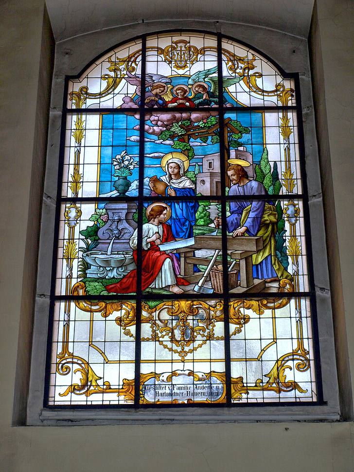 Pöchlarn, himmelfahrt Mariae, Igreja, janela, interior, decoração, simbólico