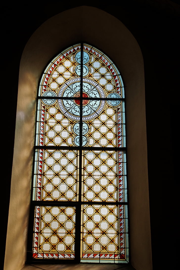 venster, kerk venster, Gebrandschilderd glas, kleurrijk glas, glas, religie, het platform