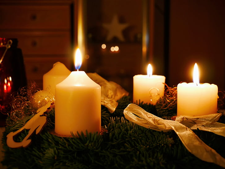 Advent, Christmas, x mas, temps de Noël, décoration de Noël, contemplatif, chandelles