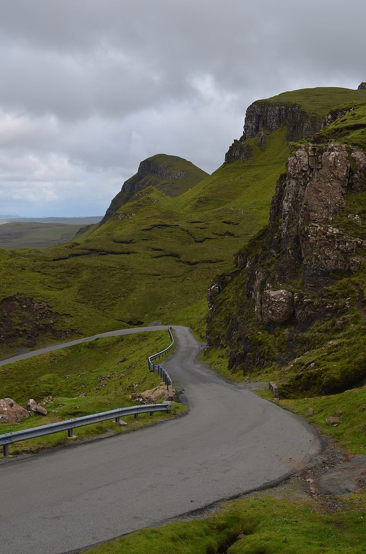 estrada, protetor, nublado, céu, Highland, paisagem, natureza