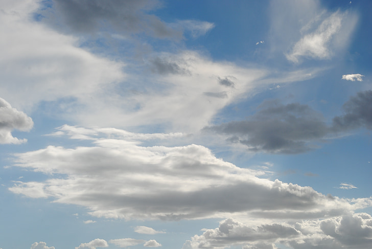 núvols, blau, cel, natura, blanc, temps, llum