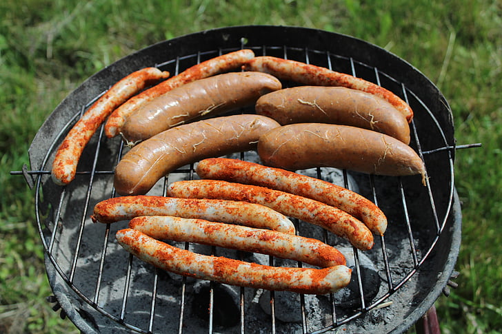 sausage, grill, barbecue at the, sausages