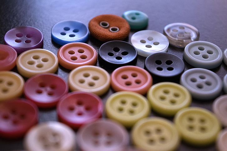 buttons, sewing, fashion, sew, tailor, close-up, craft