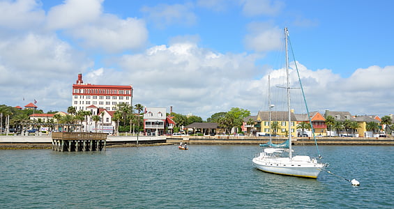 St. Augustine florida, Landschaft, Flussfront, landschaftlich reizvolle, Blick, tropische, historische