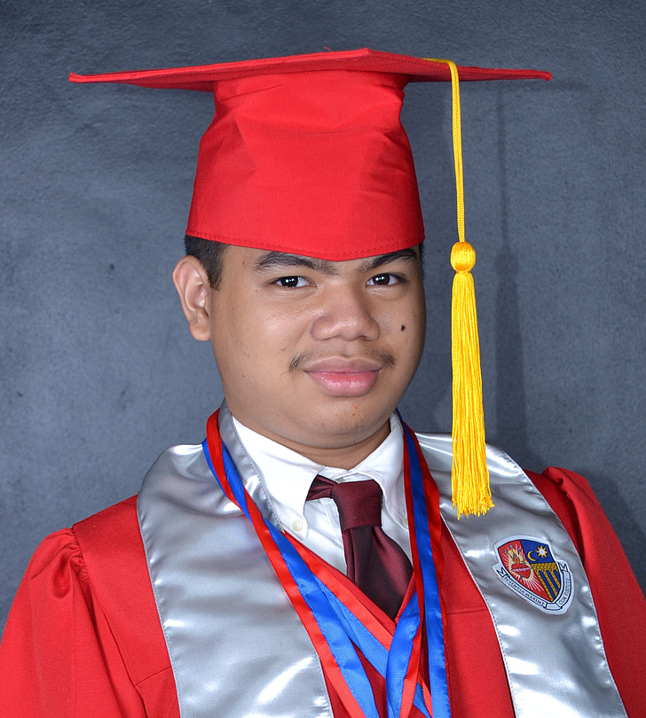 graduation, high school, male, person, claret-qc, philippines
