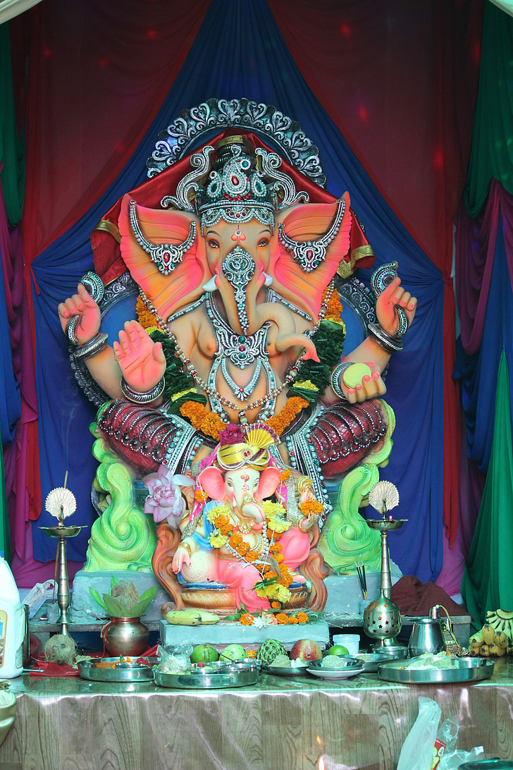 Ganesha, Mumbai, Fesztivál, Idol, hindu, India, kultúrák