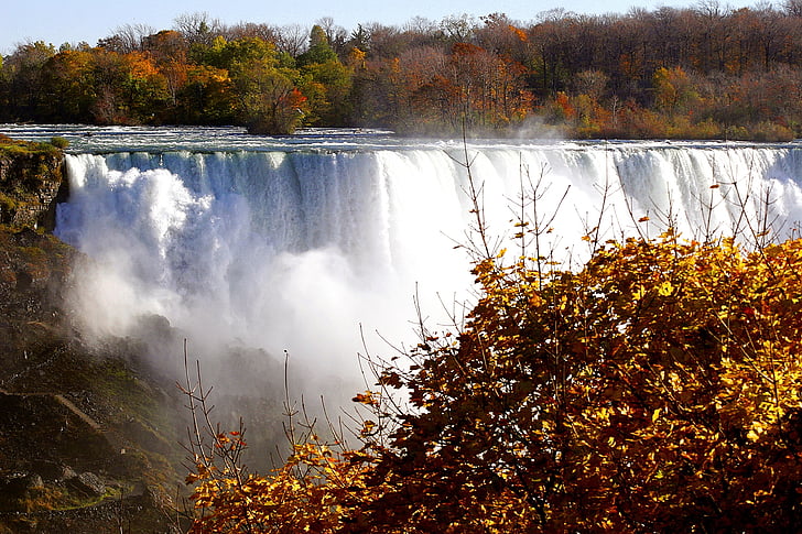 waterfalls, niagara falls, canada, river, nature, falls, flowing
