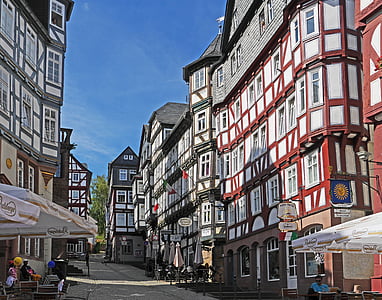 Lahn ne marburg, prekyvietės, santvaros, Stadtmitte, viršutinis miestas, kulinarijos, šiferis