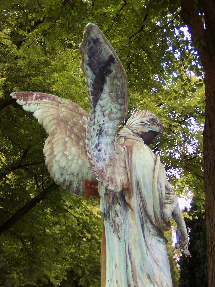 Angel, skulptur, figur, statuen, Angel statue, kirkegården, Wing
