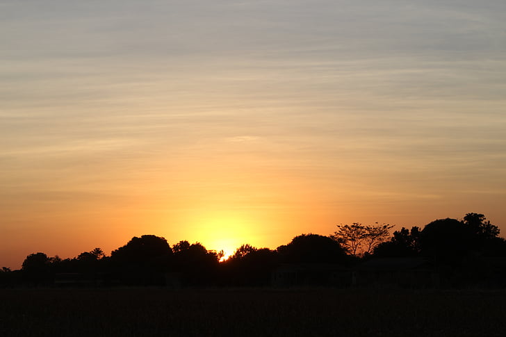 zalazak sunca, odijevali, Cerrado, Brazil