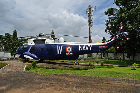 helicóptero, helicóptero, Museu, aviação, naval, transporte, Goa