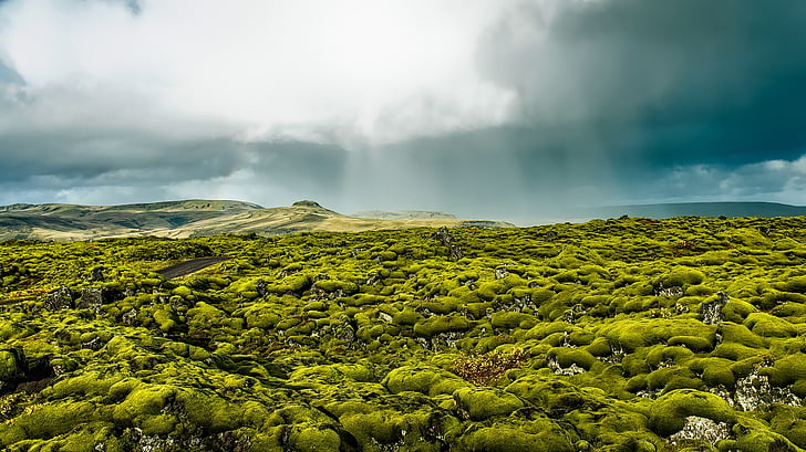 아이슬란드, 조 경, 아름 다운, 목적지, 스카이, 구름, 비가
