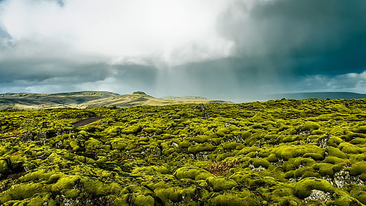 Island, landskap, natursköna, resmål, Sky, moln, regnar